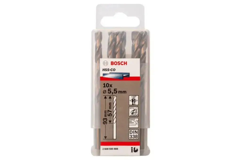 BROCA HELICOIDAL PRO STAINLESS STEEL HSS-CO, 5,5 X 57 X 93 MM, 10 UNIDADES