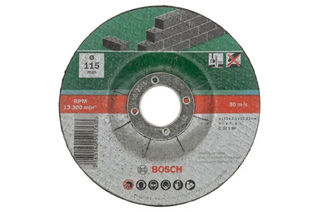 SET DE DISCOS DE TRONZAR DE 5 PIEZAS, ACODADO PARA PIEDRAD = 115 MM