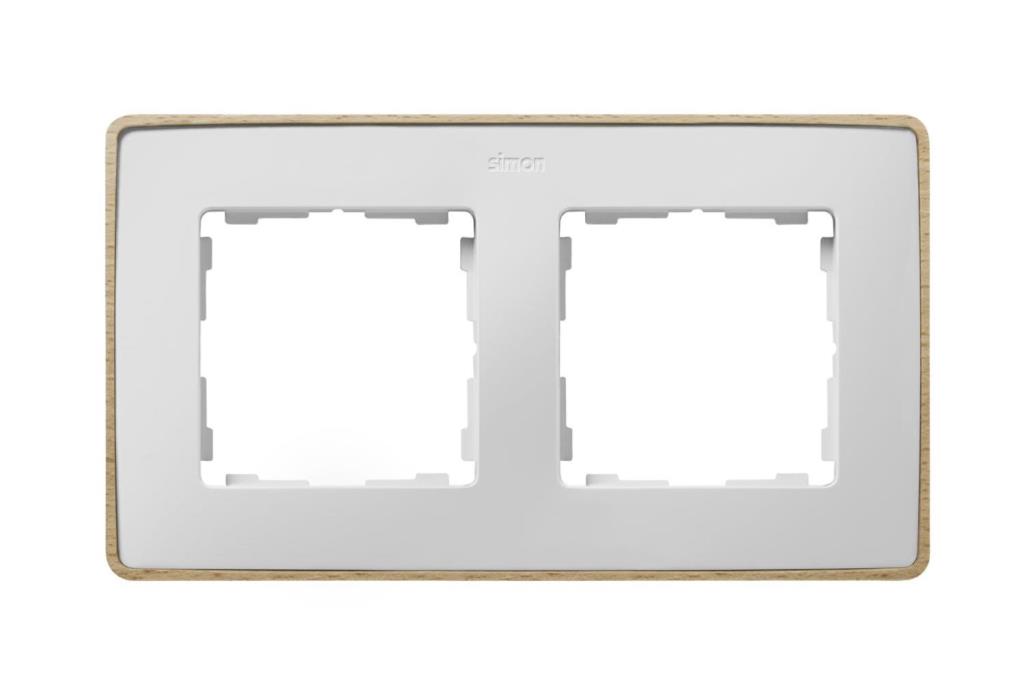 MARCO 2 ELEMENTOS BLANCO BASE MADERA SIMON 82 DETAIL