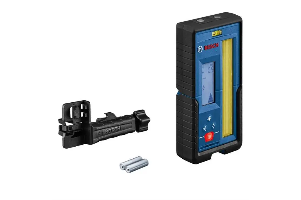BOSCH PROFESSIONAL RECEPTOR DE LÁSER ROTATIVO LR 45 (LÁSER ROJO Y VERDE, SOPORTE RB 45, 2 PILAS AA, ALCANCE: HASTA UN RADIO DE 300 M).