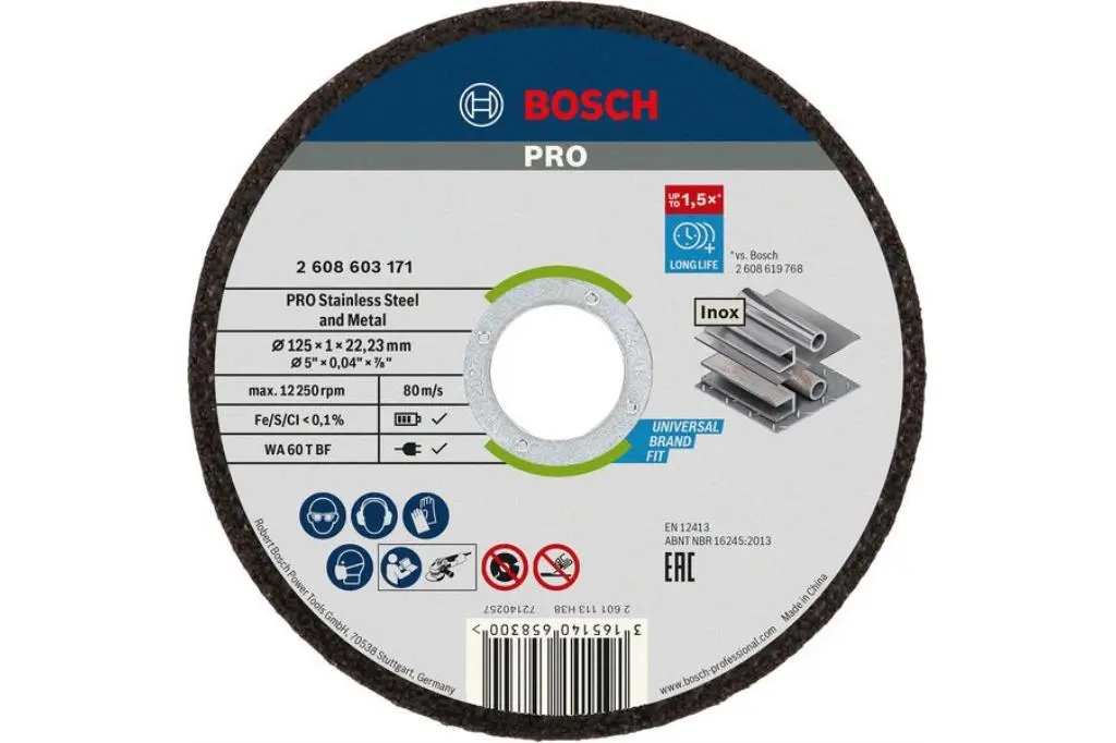 DISCO DE CORTE ABRASIVO PRO STAINLESS STEEL AND METAL, 150 X 1,6 X 22,23 MM, RECTO, OSA