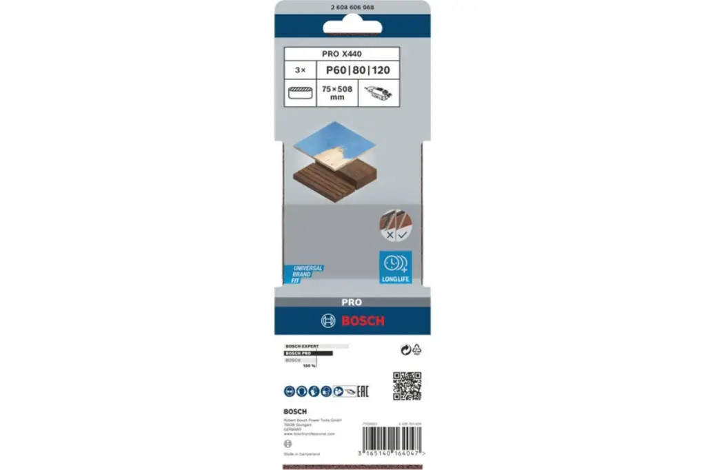 BANDA DE LIJA PRO X440, 75 X 508 MM, G60, G80, G100, 3 UNIDADES