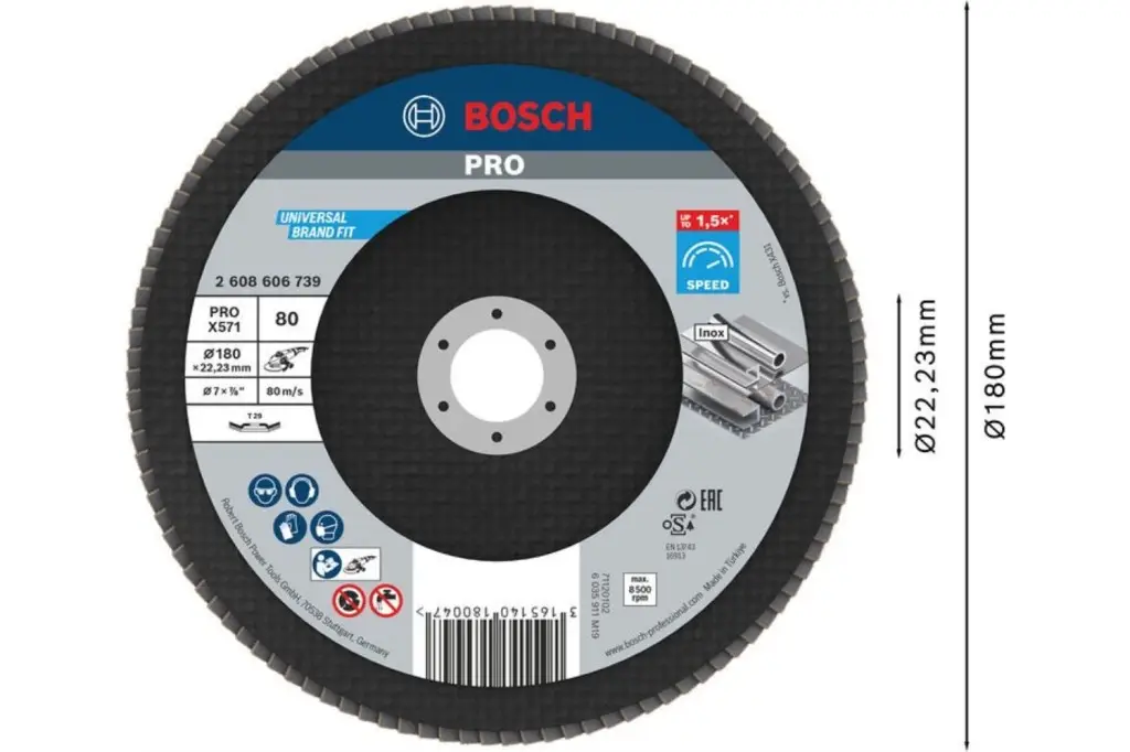 DISCO DE LÁMINAS PRO X571, 180 MM, G80