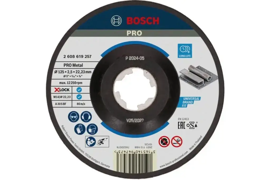 DISCO DE CORTE ABRASIVO PRO METAL, 125 X 2,5 X 22,23 MM, X-LOCK, CÓNCAVO