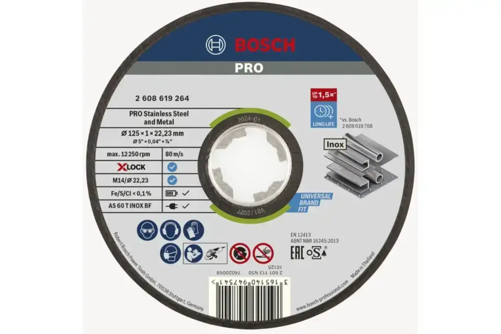 DISCO DE CORTE ABRASIVO PRO STAINLESS STEEL AND METAL, 125 X 1 X 22,23 MM, X-LOCK, RECTO, OSA
