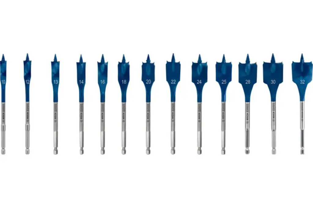 SET DE BROCAS FRESADORAS PLANAS EXPERT SELF CUT SPEED DE 10/12/13/14/16/18/20/22/24/25/28/30/32 MM, 13 UNIDADES