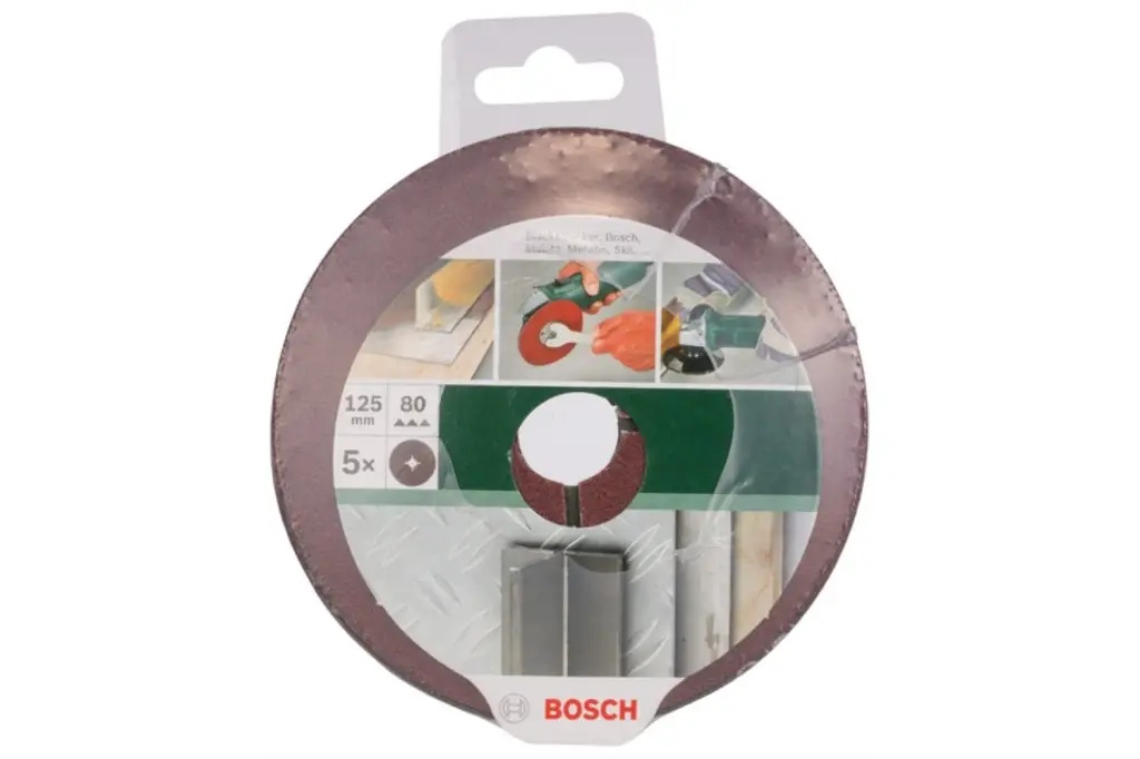 SET DE DISCOS LIJADORES DE FIBRA DE 5 PIEZAS PARA AMOLADORA ANGULAR, CORINDÓND = 125 MM; G = 80, 5 UNIDADES