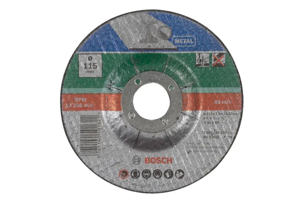 DISCO DE CORTE CON CENTRO REBAJADO, METALD = 115 MM