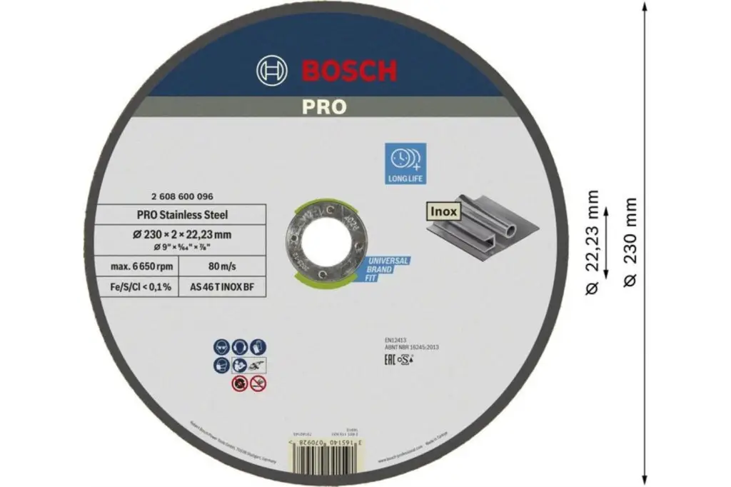 DISCO DE CORTE PRO STAINLESS STEEL, 230 X 2 X 22,23 MM