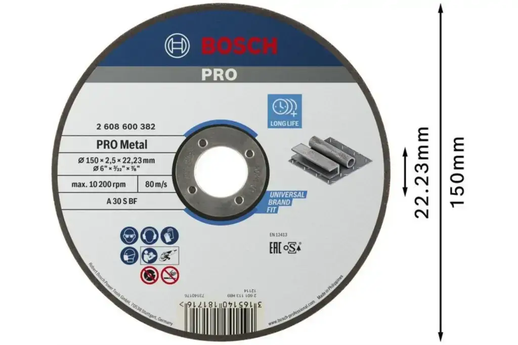 DISCO DE CORTE ABRASIVO PRO METAL, 150 X 2,5 X 22,23 MM, OSA