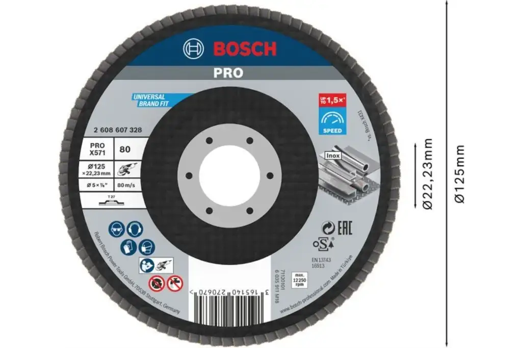 DISCO DE LÁMINAS PRO X571, 125 MM, G80