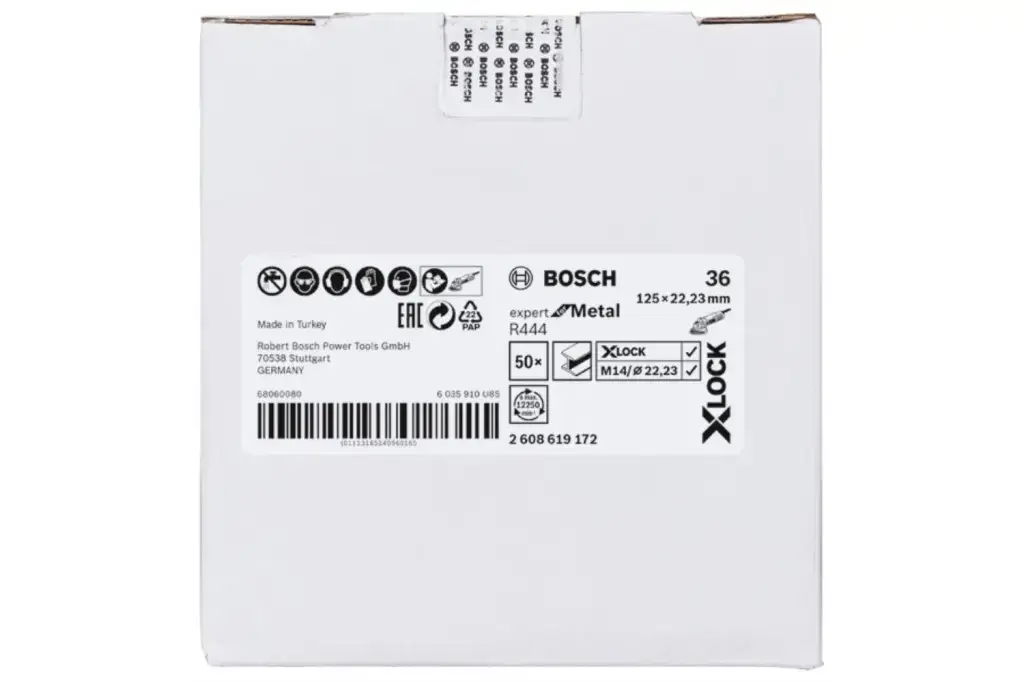 DISCOS DE LIJA DE FIBRA X-LOCK, Ø DE 125 MM, G 36, R444, EXPERT FOR METAL, 1 PIEZA