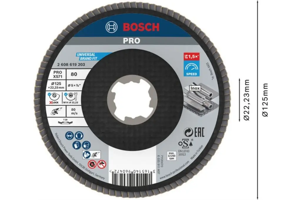 DISCO DE LÁMINAS PRO X571, 125 MM, G80, X-LOCK