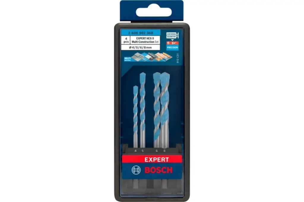 SET DE 4 BROCAS EXPERT HEX-9 MULTI CONSTRUCTION DE 4/5/6/8 MM