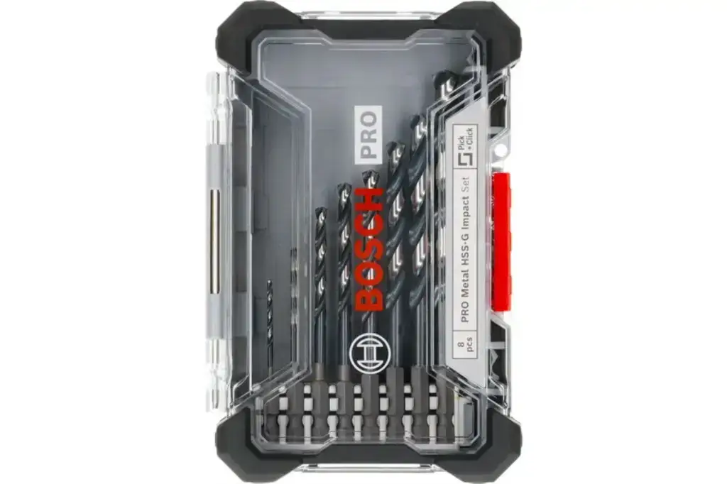 SET DE BROCAS HELICOIDALES PRO METAL HSS-G IMPACT, 8 UDS.