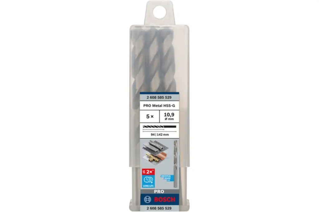 BROCA HELICOIDAL PRO METAL HSS-G, LONGITUD ESTÁNDAR, 10,9 X 94 X 142 MM, 5 UNIDADES