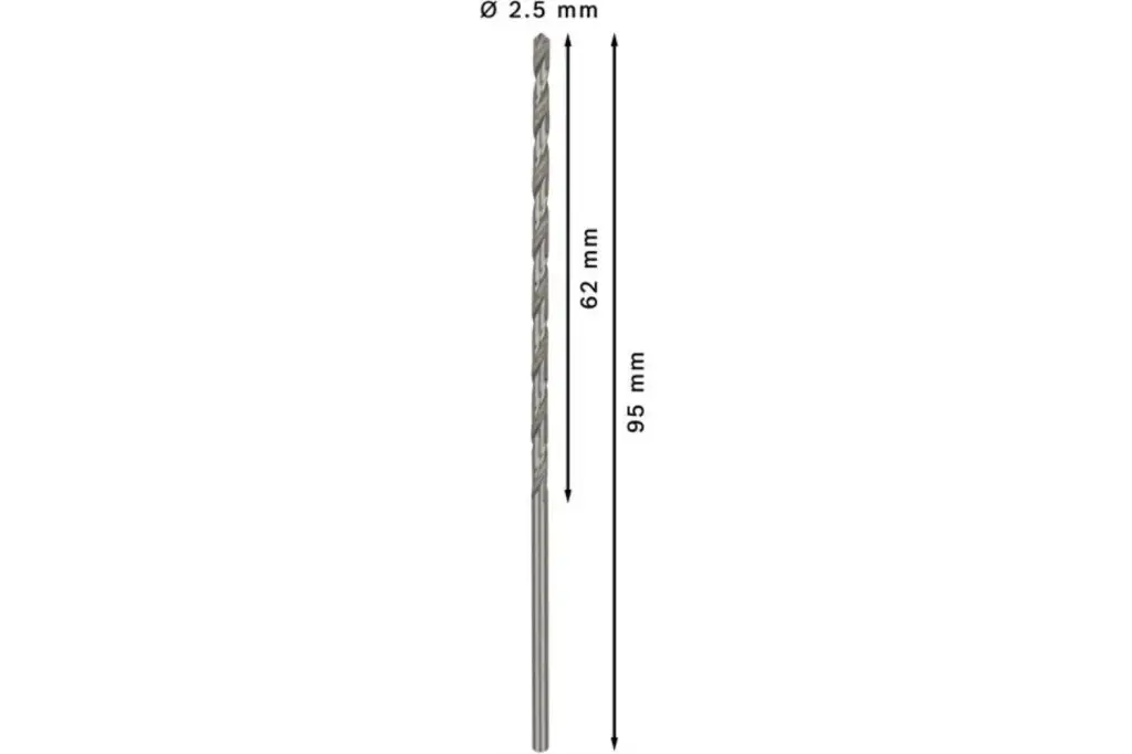 BROCA HELICOIDAL PRO METAL HSS-G LARGA, 2,5 X 62 X 95 MM, 5 UNIDADES