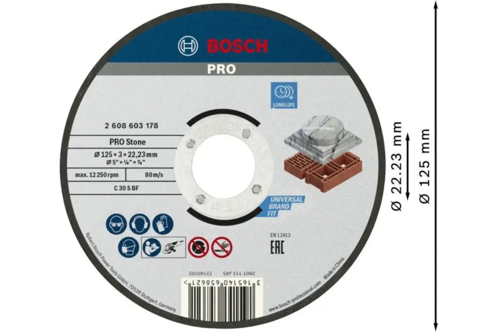 DISCO DE CORTE PRO STONE, 125 X 3 X 22,23 MM