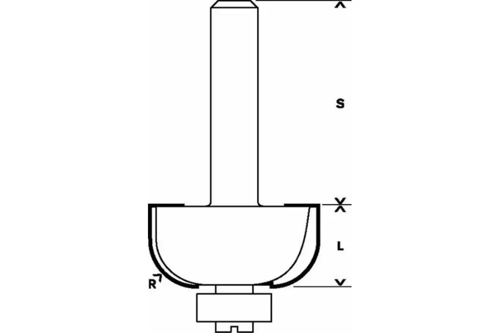 FRESA PARA MOLDURAS, 12 MM, R1 12 MM, D 36,7 MM, L 16 MM, G 70 MM