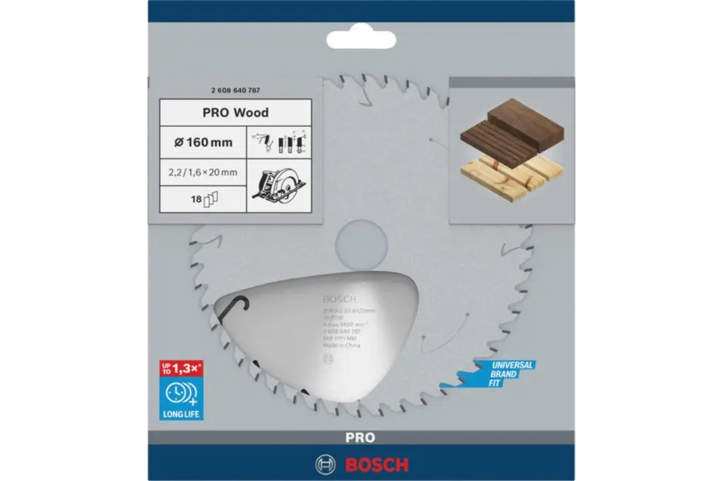 HOJA DE SIERRA CIRCULAR PRO WOOD, 160 X 2,2 X 20 MM, T18
