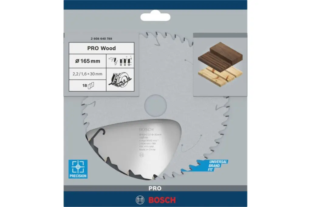 HOJA DE SIERRA CIRCULAR PRO WOOD, 165 X 2,2 X 30 MM, T18