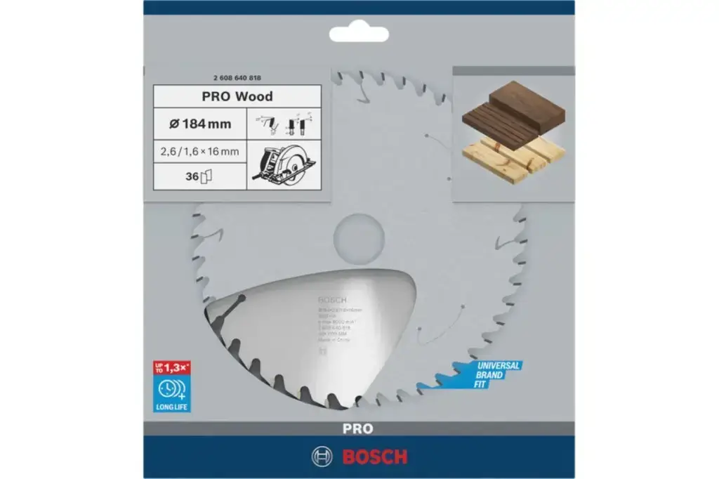 HOJA DE SIERRA CIRCULAR PRO WOOD, 184 X 2,6 X 16 MM, T36