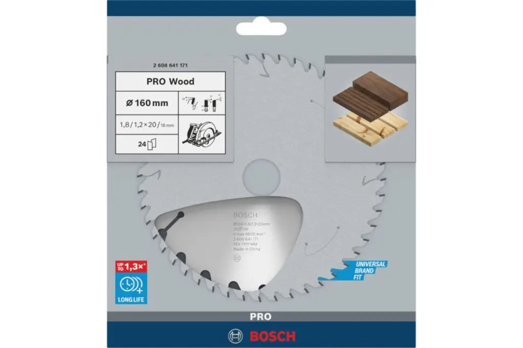 HOJA DE SIERRA CIRCULAR PRO WOOD, 160 X 1,8 X 20 MM, T24