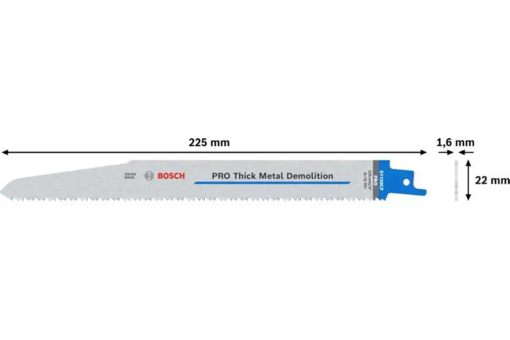 HOJA PRO THICK METAL DEMOLITION S1130CF 1,6 X 22 X 225 MM, 5 UNIDADES