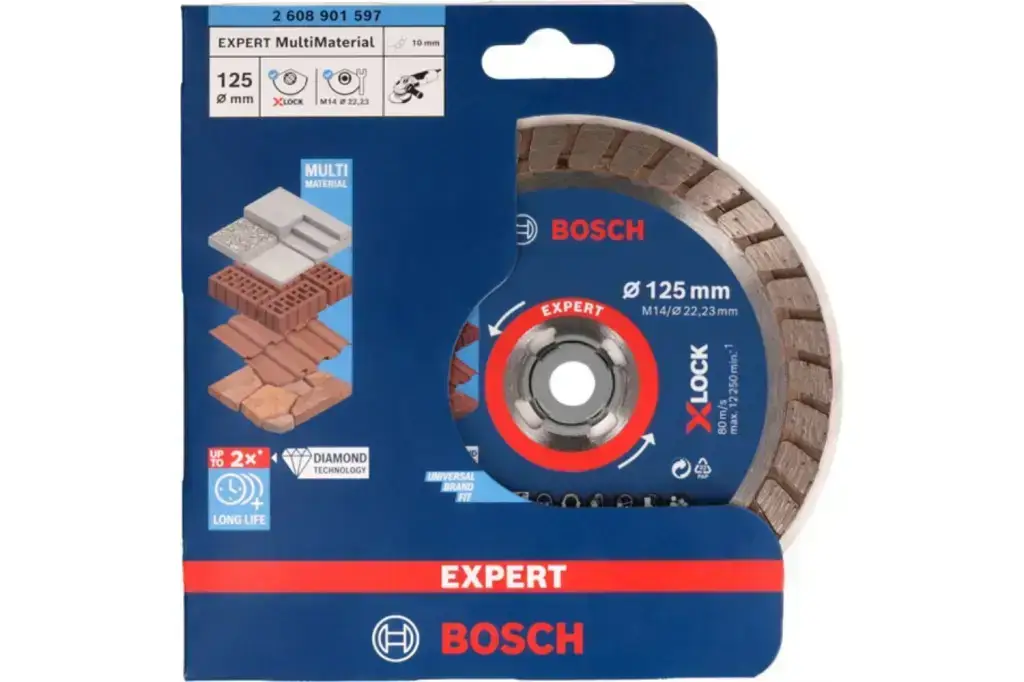 DISCO DE CORTE CON DIAMANTE EXPERT MULTIMATERIAL X-LOCK DE 125 X 22,23 X 2,4 X 12 MM