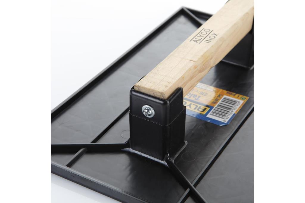 TALOCHA RECTANGULAR DE PLÁSTICO CON MANGO DE MADERA ALYCO