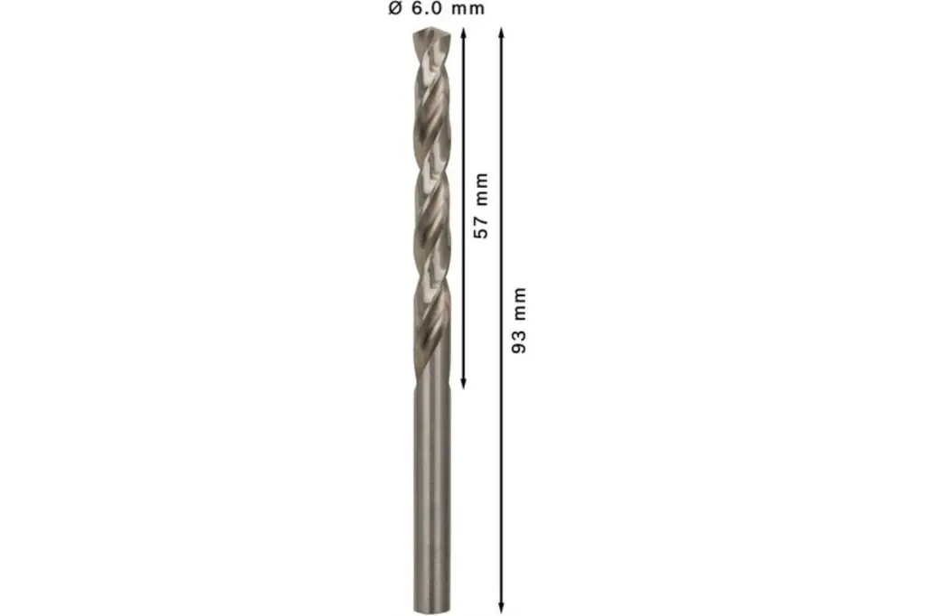BROCA HELICOIDAL PRO METAL HSS-G, LONGITUD ESTÁNDAR, 6 X 57 X 93 MM, 10 UNIDADES