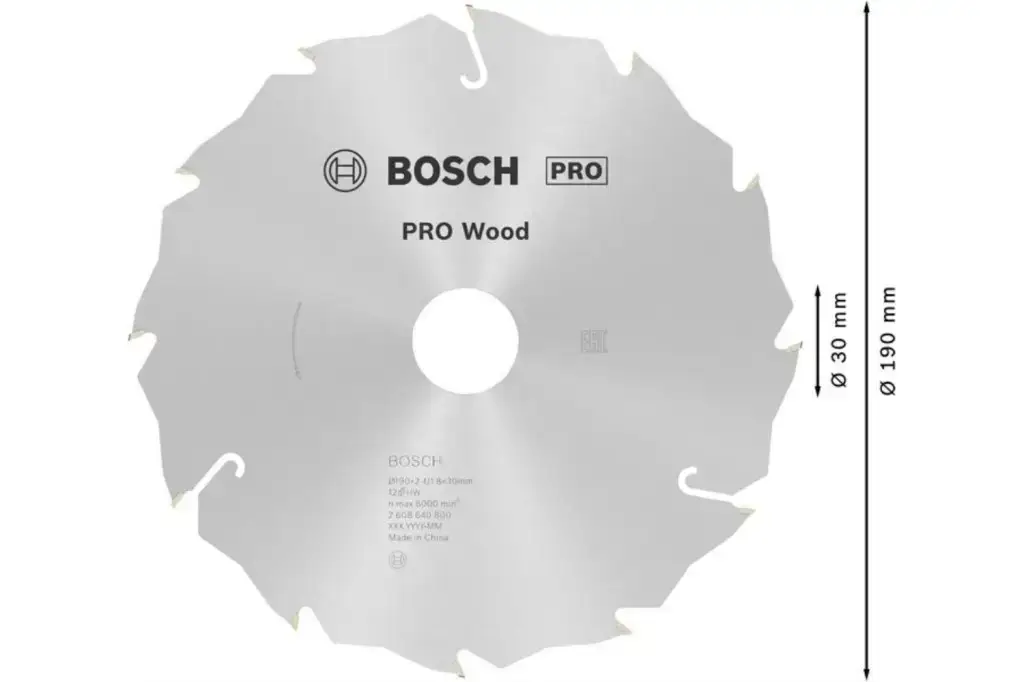 HOJA DE SIERRA CIRCULAR PRO WOOD, 190 X 2,4 X 30 MM, T12