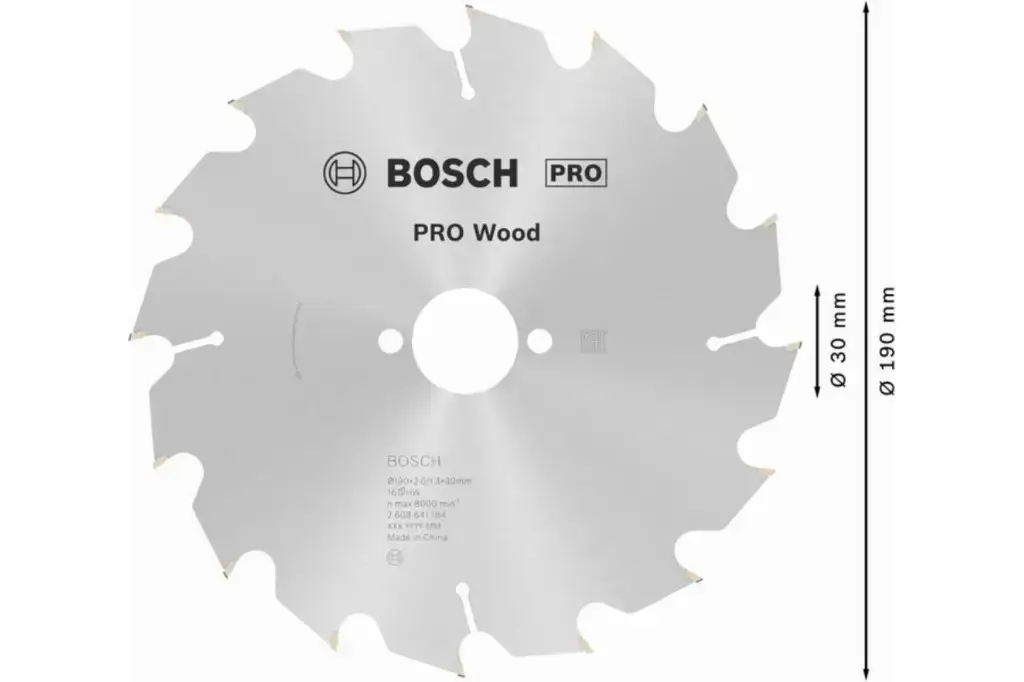 HOJA DE SIERRA CIRCULAR PRO WOOD, 190 X 2 X 30 MM, T16