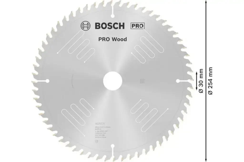 HOJA DE SIERRA CIRCULAR PRO WOOD, 254 X 3,2 X 30 MM, T60