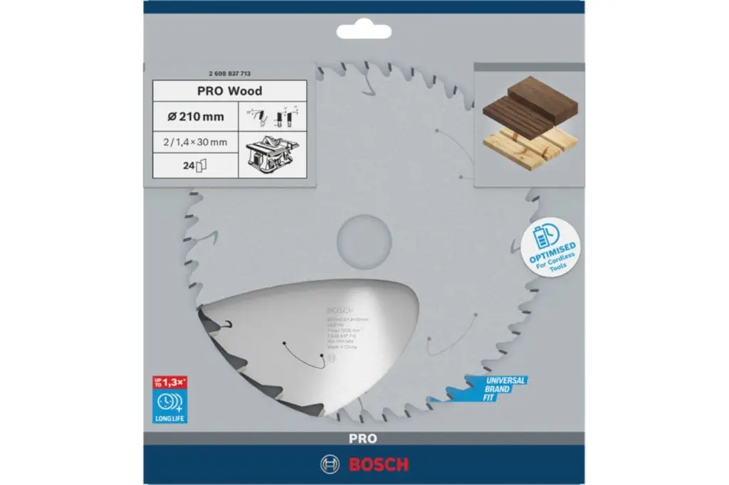 HOJA DE SIERRA CIRCULAR PRO WOOD CORDLESS, 210 X 1,7 X 30 MM, T24
