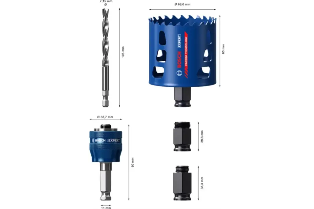 KIT DE INICIACIÓN DE SIERRAS DE CORONA EXPERT TOUGH MATERIAL DE 68 X 60 MM