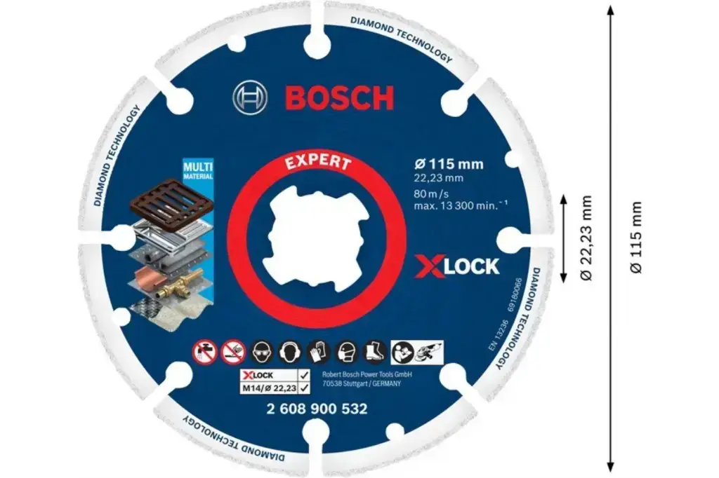 DISCO DE CORTE EXPERT DIAMOND METAL WHEEL X-LOCK DE 115 X 22,23 MM