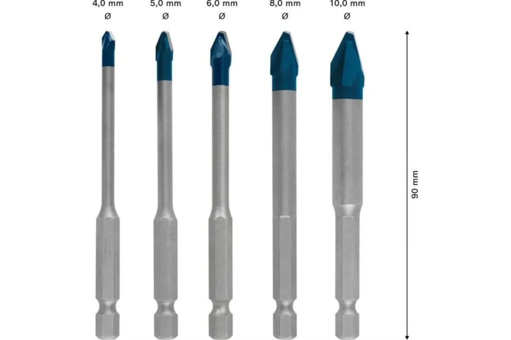 SET DE BROCAS EXPERT HEX-9 HARDCERAMIC DE 4/5/6/8/10 MM, 5 UNIDADES