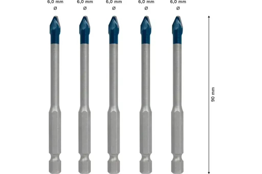 SET DE BROCAS PARA TEJAS EXPERT HEX-9 HARDCERAMIC DE 6 MM, 5 UNIDADES