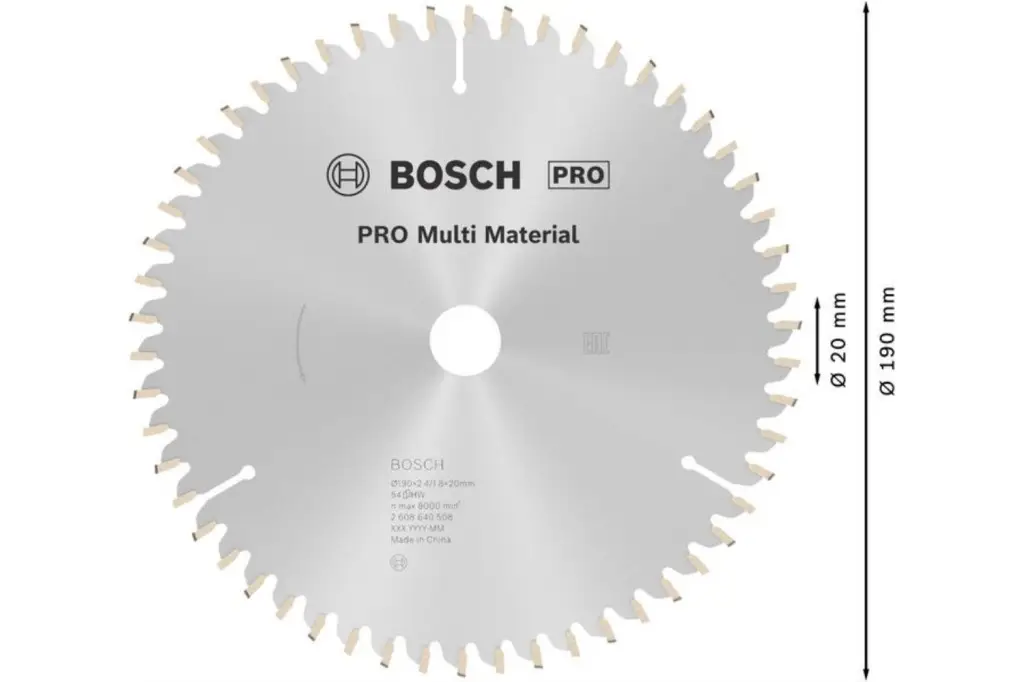 HOJA DE SIERRA CIRCULAR PRO MULTI MATERIAL, 190 X 2,4 X 20 MM