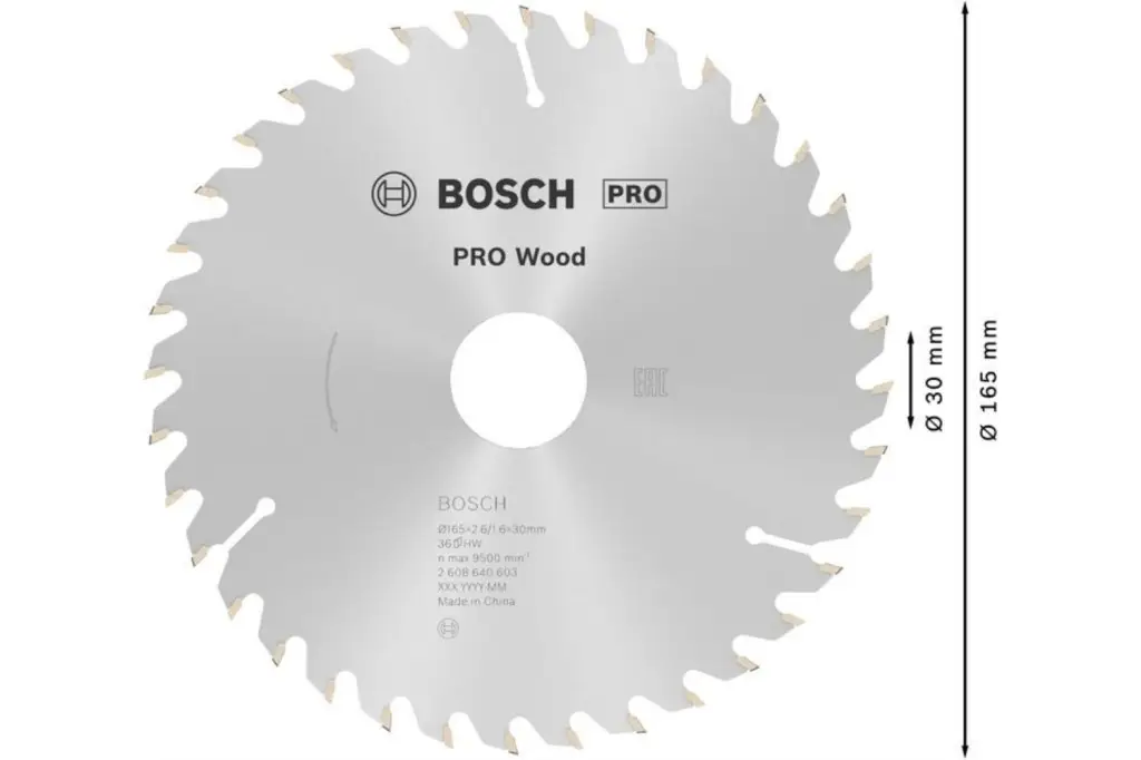 HOJA DE SIERRA CIRCULAR PRO WOOD, 165 X 2,6 X 30 MM, T36