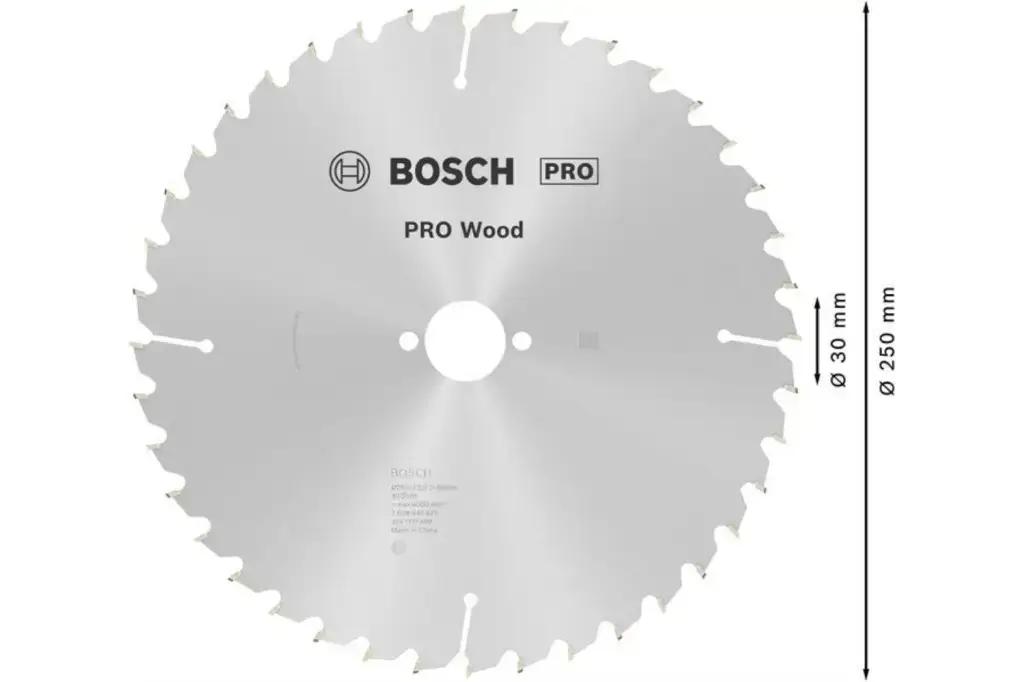 HOJA DE SIERRA CIRCULAR PRO WOOD, 250 X 3,2 X 30 MM, T40