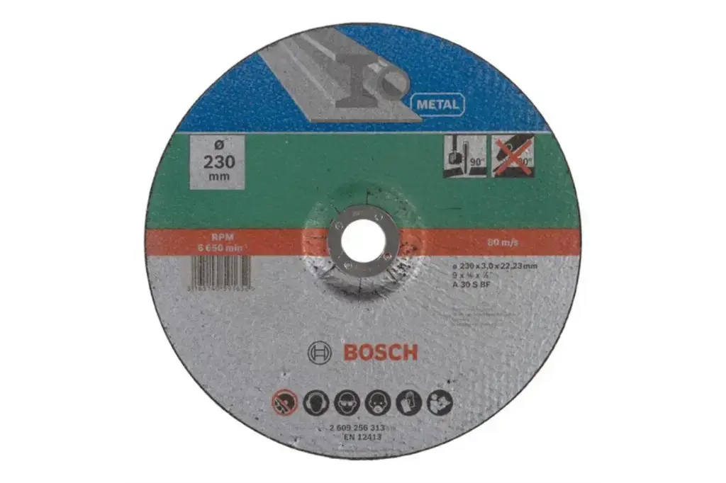 DISCO DE CORTE CON CENTRO REBAJADO, METALD = 230 MM