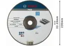 DISCO DE CORTE ABRASIVO PRO METAL, 230 X 3 X 22,23 MM, OSA