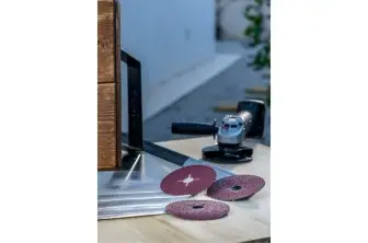 SET DE DISCOS LIJADORES DE FIBRA DE 12 PIEZAS PARA AMOLADORA ANGULAR, CORINDÓND = 125 MM; G = 36 - 100, 12 UNIDADES