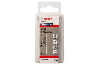 BROCA HELICOIDAL PRO METAL HSS-G, LONGITUD ESTÁNDAR, 4,1 X 43 X 75 MM, 10 UNIDADES