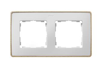 MARCO 2 ELEMENTOS BLANCO BASE MADERA SIMON 82 DETAIL