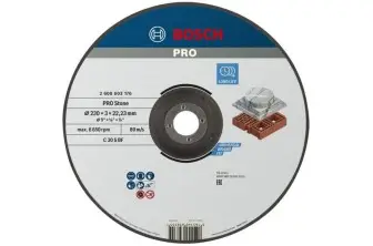 DISCO DE CORTE ABRASIVO PRO STONE, 230 X 3 X 22,23 MM, CÓNCAVO