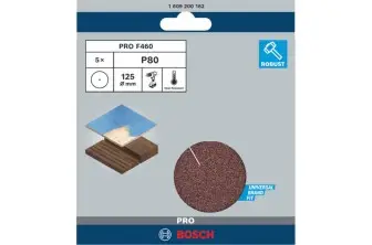 HOJA DE LIJA PRO F460, 125 MM, G80, 5 UNIDADES