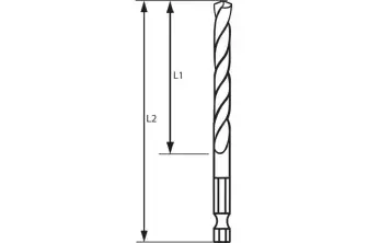 BROCA HELICOIDAL PARA MADERA HSS, VÁSTAGO HEXAGONAL DE 5,5 MM